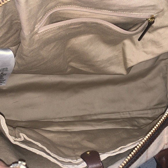 Preloved Window Pane Wool Overnighter Duffle/Tote Plaid Bag by Mark & Graham - Picture 8 of 12